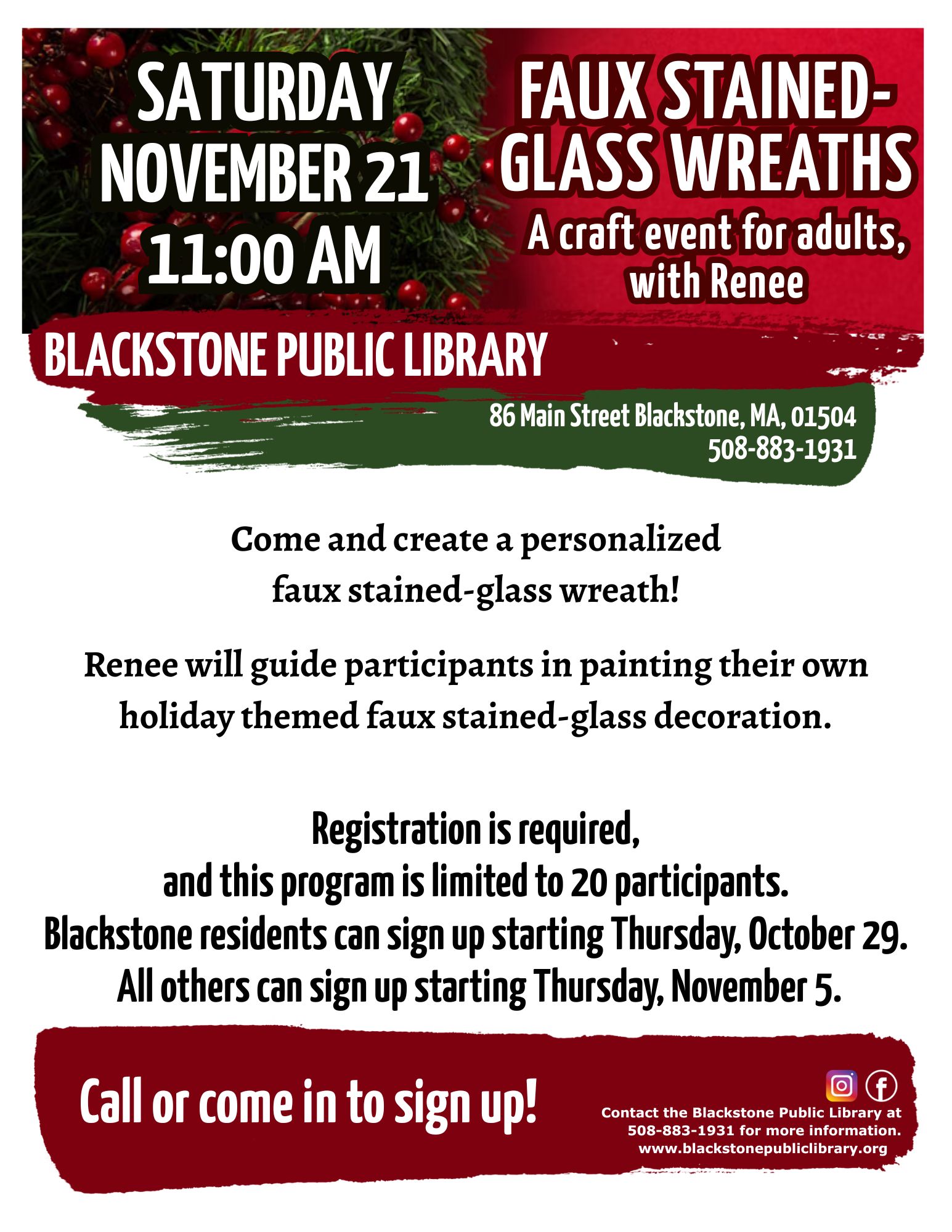 Faux Stained-Glass Wreaths with Renee. See PDF for details.