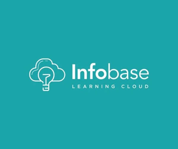 Infobase Learning Cloud logo with a white cloud and lightbulb icon on a teal background, alongside the text Infobase Learning Cloud in white.