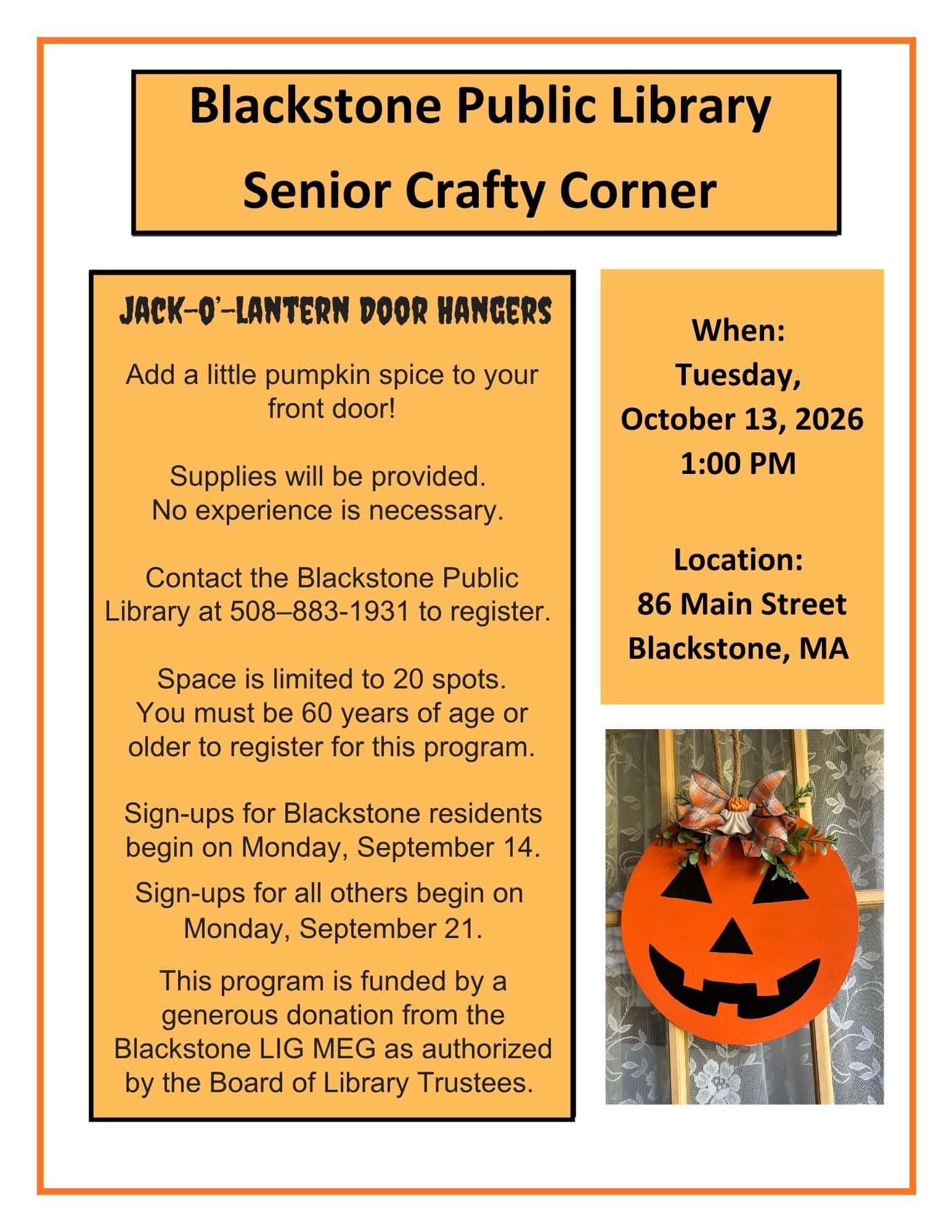 jack o’ lantern door hangers
